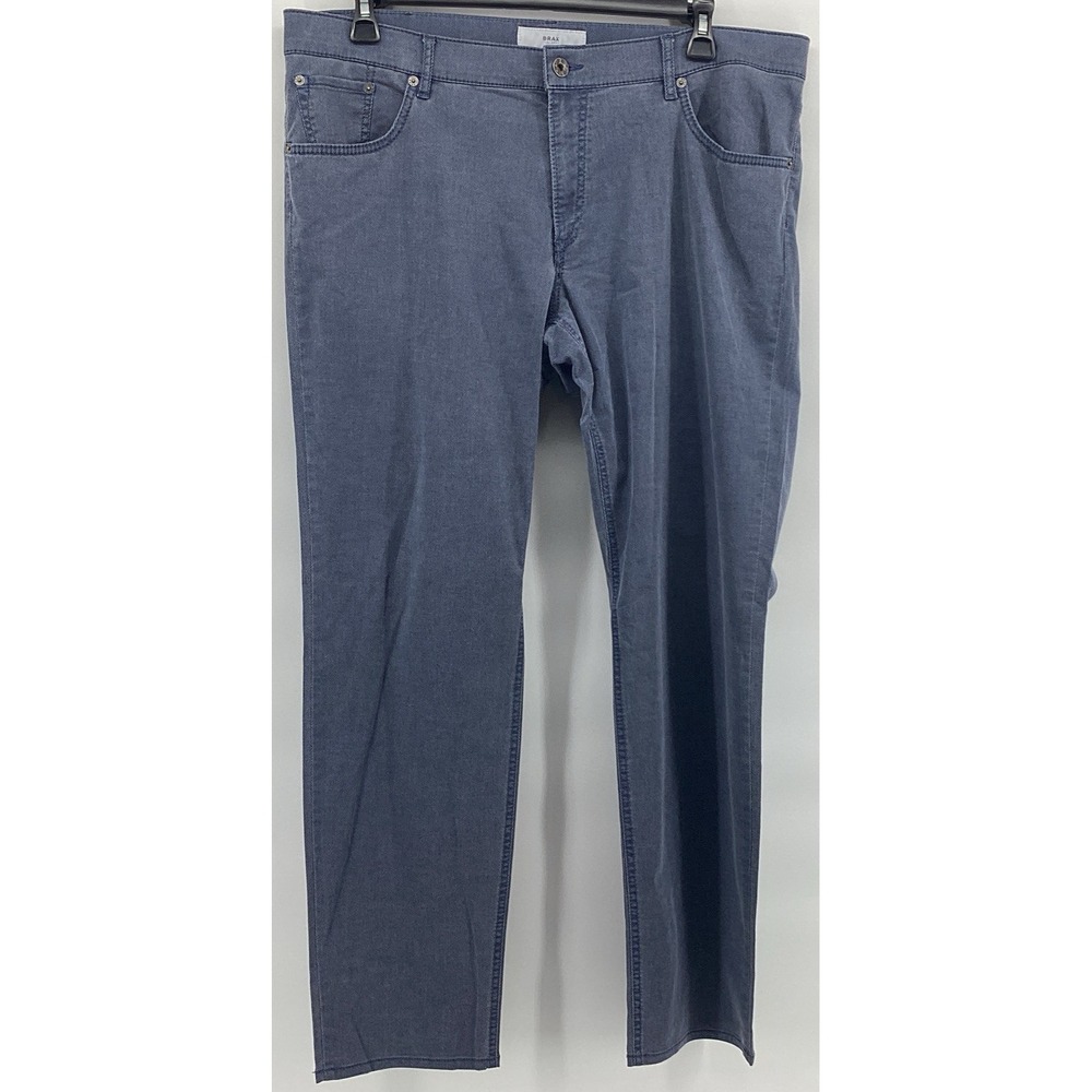 Brax Chuck Modern Fit Mens 40/34 Grey BlueNylon Hi-Flex Stretch Pants 83-1347/24